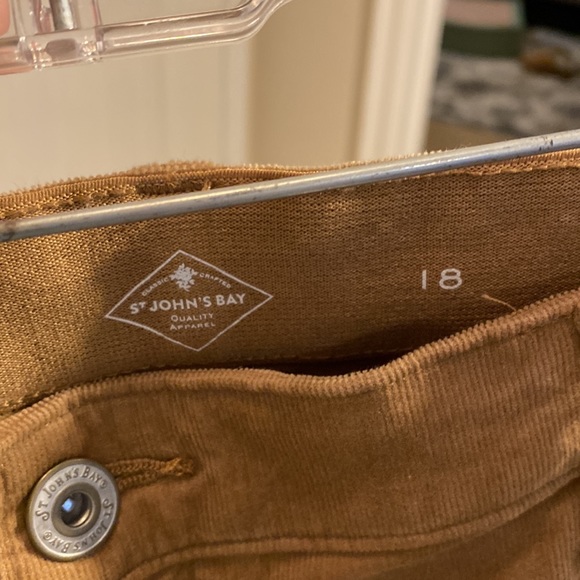 St. John’s Bay Straight Leg Corduroy Mid Rise Pant. Size 18. Color - Dark Camel - Picture 10 of 11